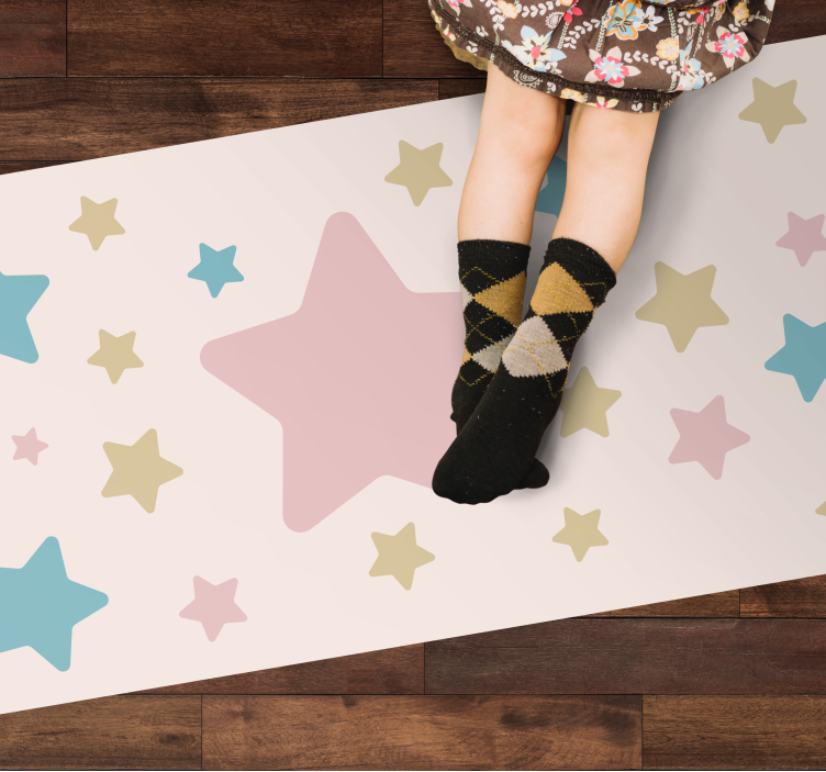 Celestial Motif star vinyl rug - TenStickers