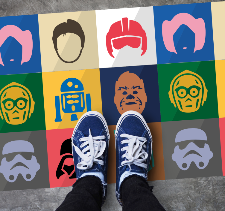 Film character faces teenager vinyl rug - TenStickers