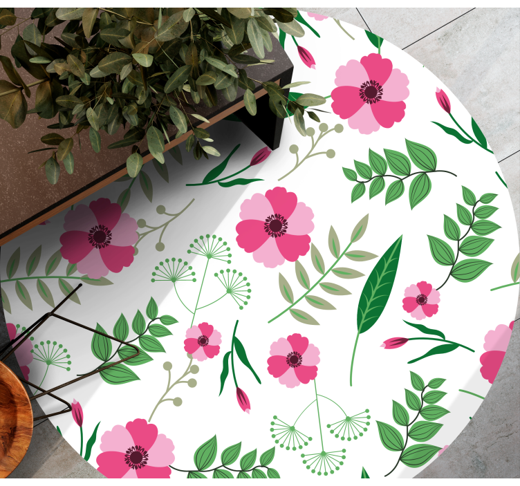 Charming Floral Pattern flower vinyl rug - TenStickers