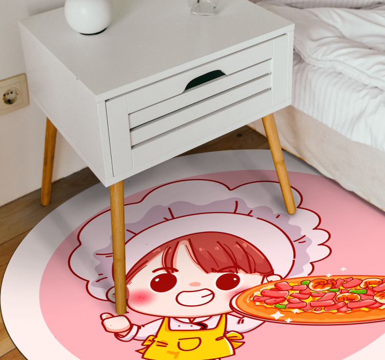 Cheerful Chef Illustration vinyl rug - TenStickers