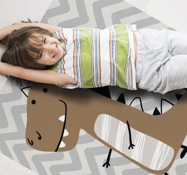 Brown baby T-Rex vinyl rug - TenStickers