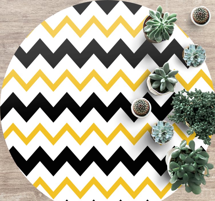 Cheerful Zigzag Pattern stripes vinyl rug - TenStickers