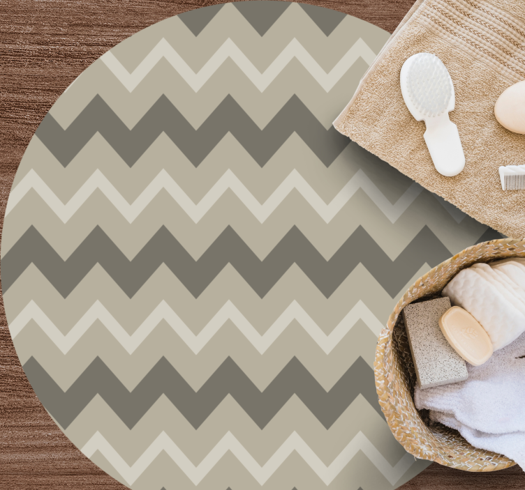 Chevron Pattern Circles stripes vinyl rug - TenStickers
