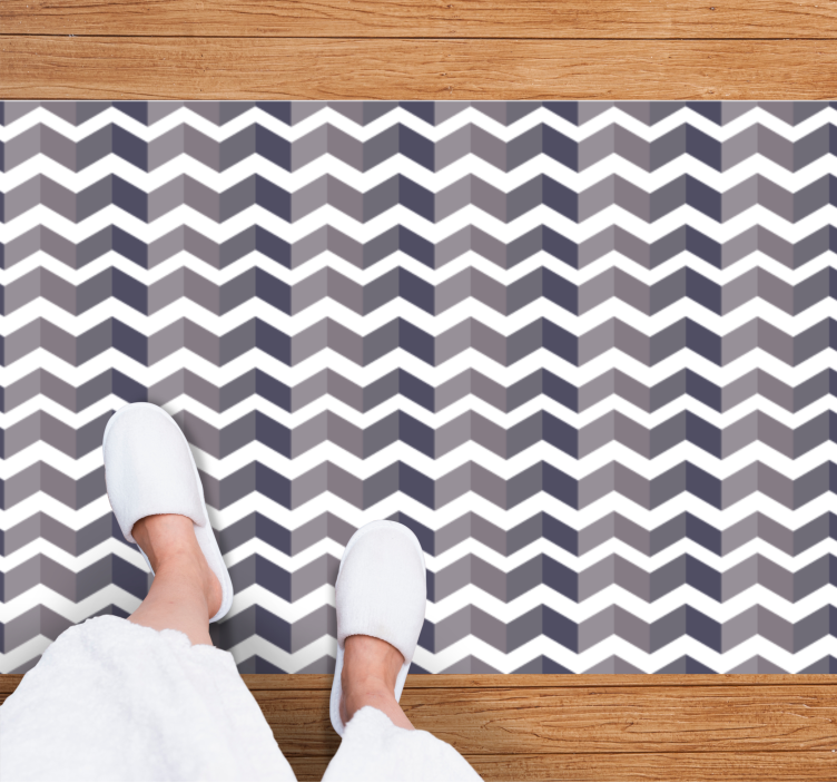 Chevron Pattern Elegance geometric vinyl rug - TenStickers