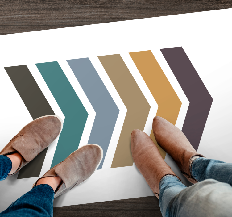 Chevron Pattern Stripes minimalist vinyl rug - TenStickers