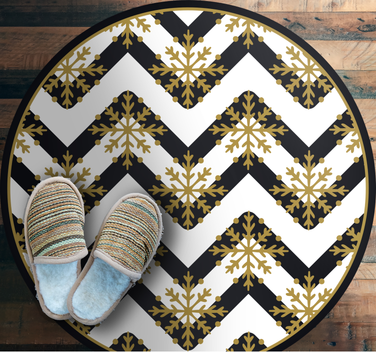 Chevron Snowflake Pattern christmas vinyl rug - TenStickers