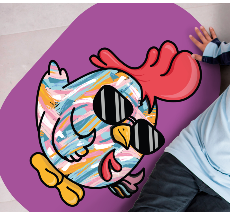 Chic Chicken Character vinyl rug - TenStickers