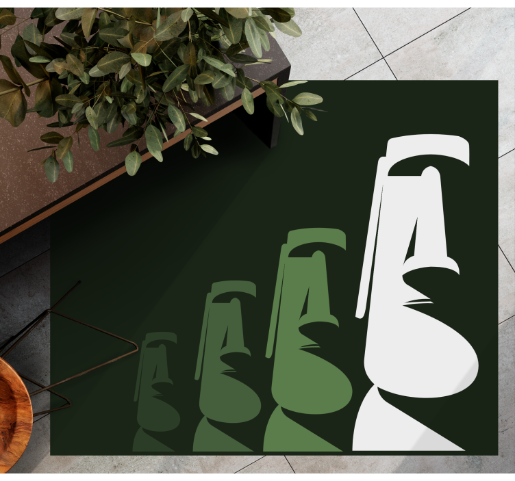 Chile Easter Island in green nature vinyl rug - TenStickers