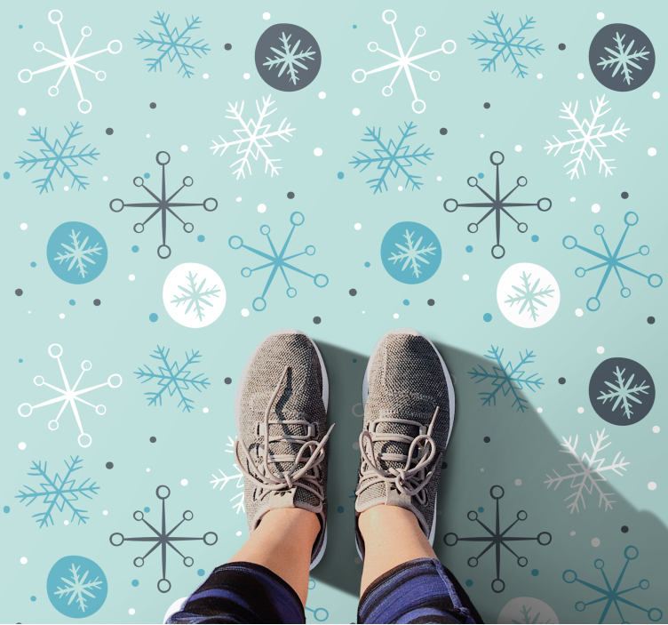 Chilly Snowflake Motif christmas vinyl rug - TenStickers