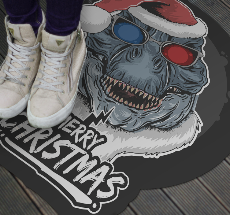 Christmas Dinosaur Vinyl rug - TenStickers