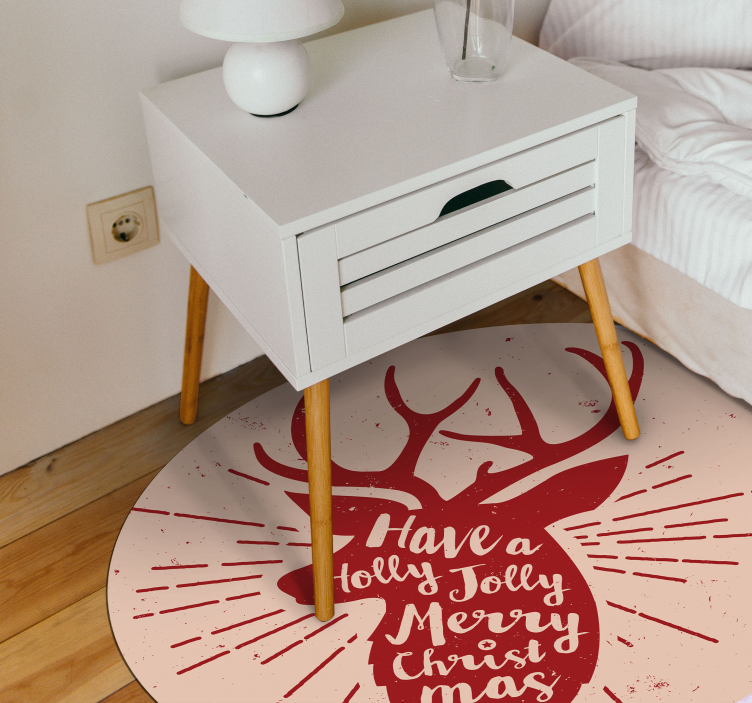 Christmas vinyl rug with reindeer design - TenStickers