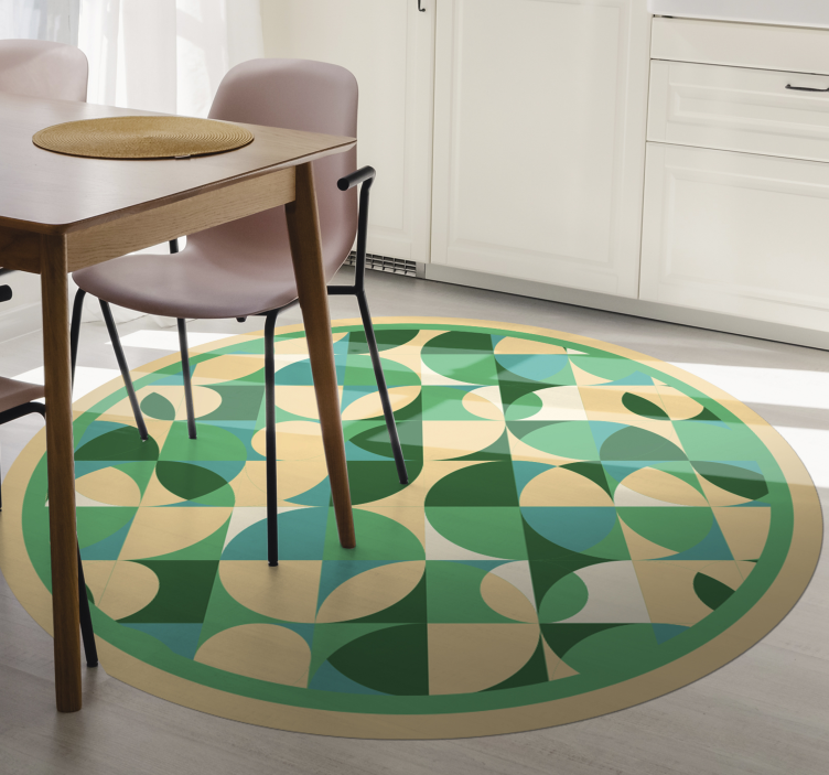 Circular Geometries geometric vinyl rug - TenStickers