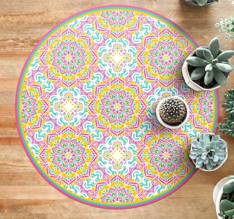 Circular Mandala mandala vinyl rug - TenStickers