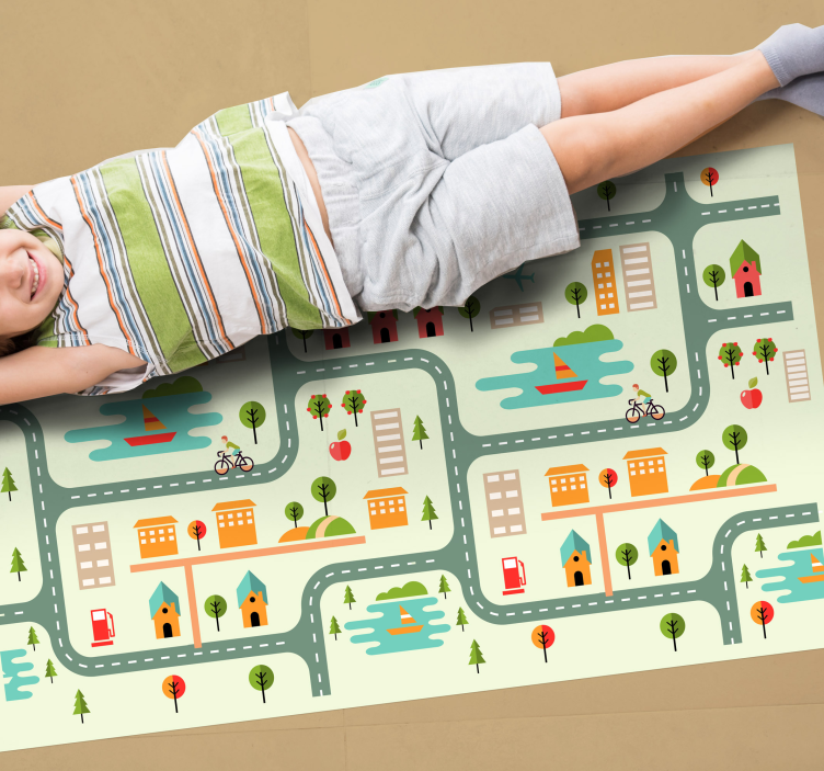 City Roads Playtime vinyl rug - TenStickers