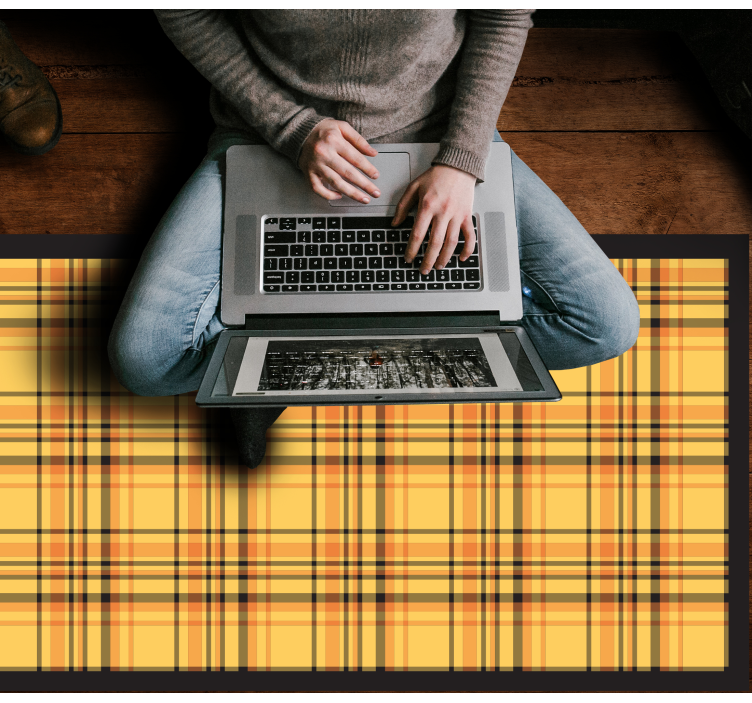 Classic Plaid Pattern stripes vinyl rug - TenStickers