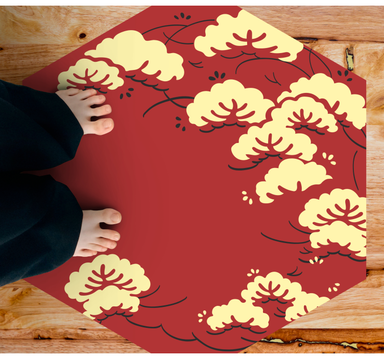 Cloud Floral Pattern flower vinyl rug - TenStickers