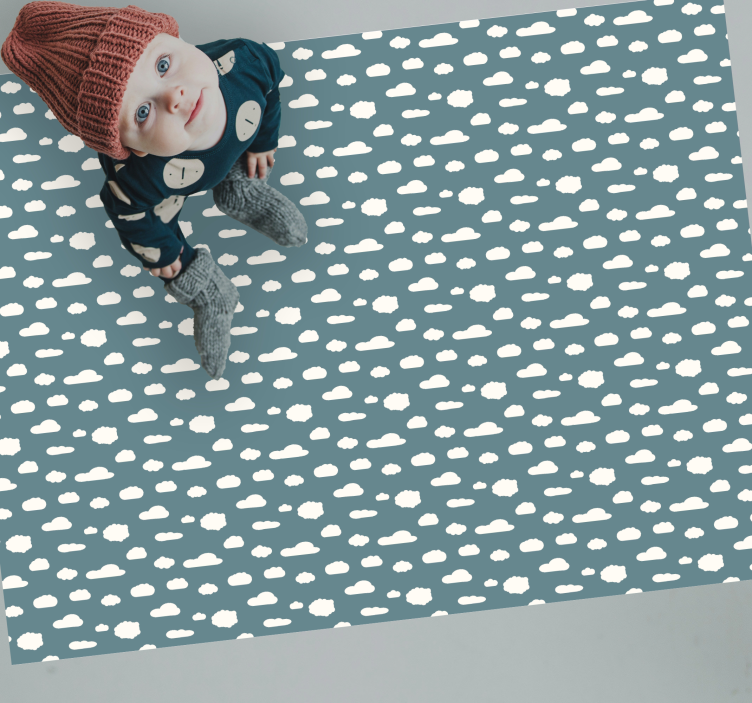 Cloud Pattern kids vinyl rug - TenStickers