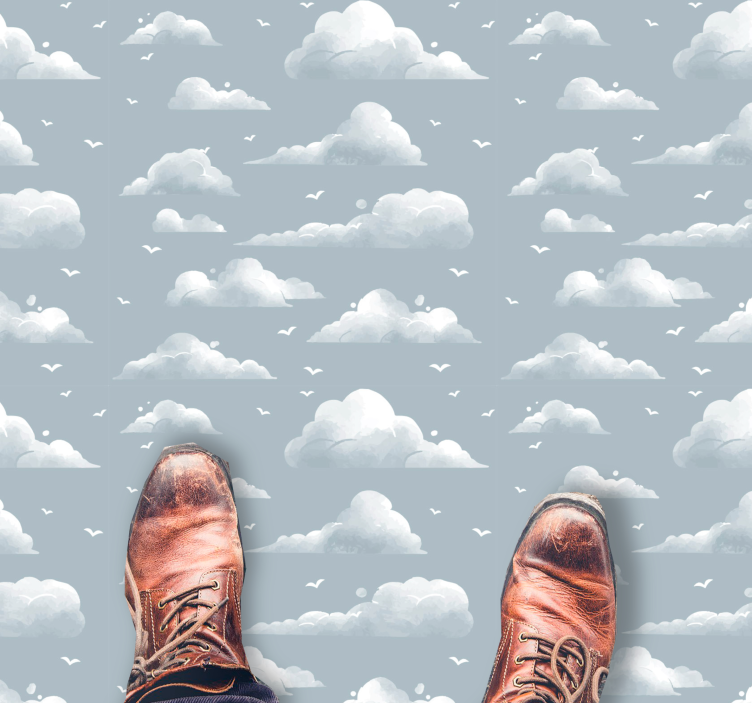 Cloudy Sky Pattern nursery vinyl rug - TenStickers