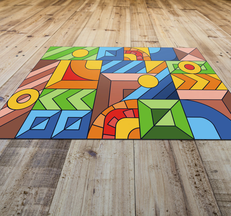 Amazing colored abstract mosaic vinyl rug - TenStickers