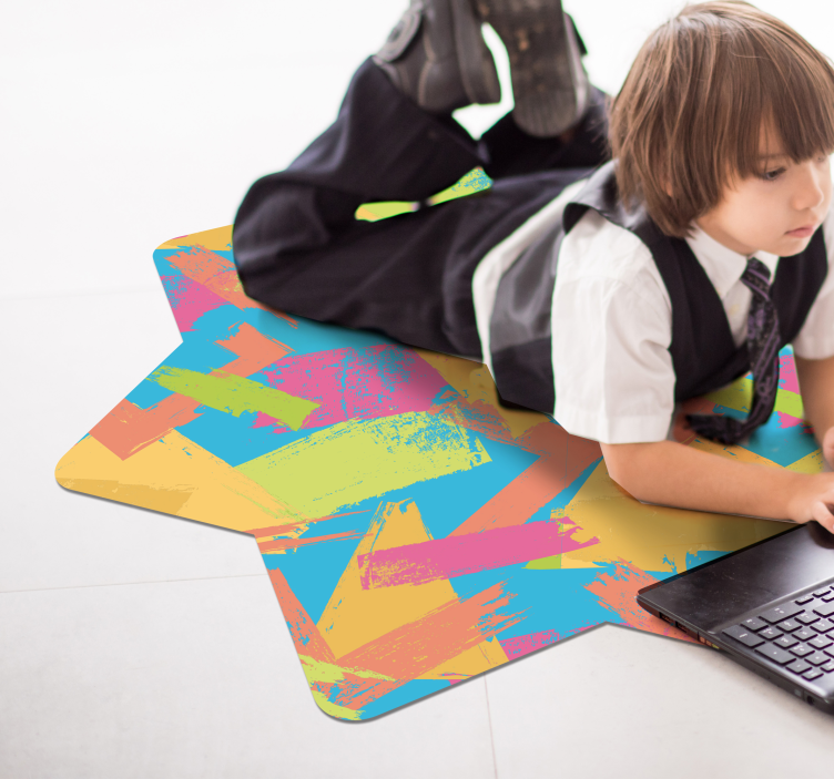 Colorful Abstract Shapes geometric vinyl rug - TenStickers