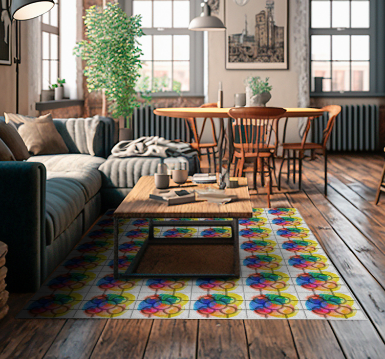 colorful Bilbao street tiles vintage rug - TenStickers