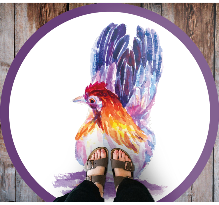Colorful chicken coq animal vinyl rug - TenStickers