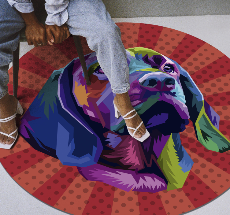 Colorful dog portrait animal vinyl rug - TenStickers