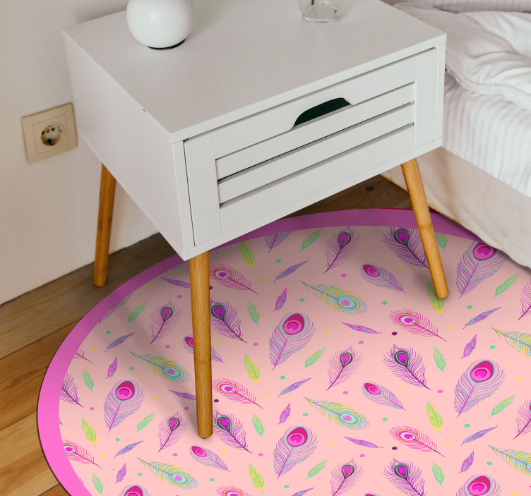 COLORFUL FEATHER PATTERN nature vinyl rug - TenStickers