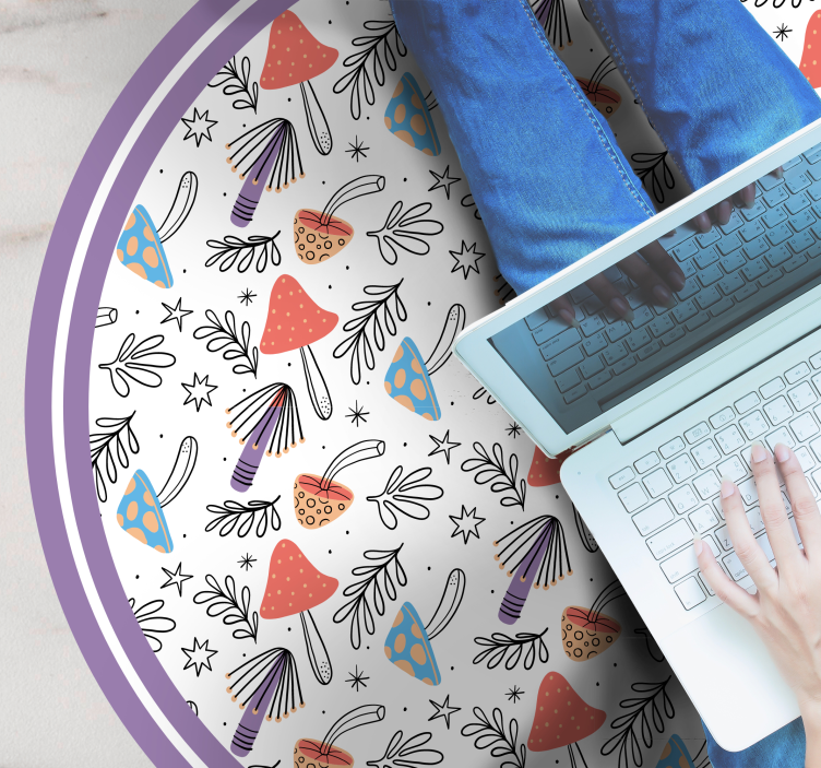 Colorful fungi sprouts nature vinyl rug - TenStickers