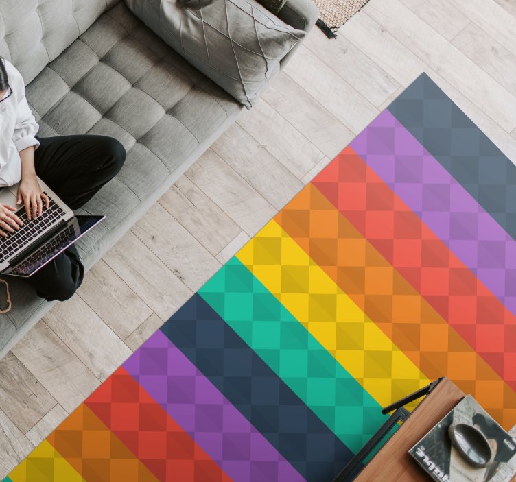 Colorful Geometric Spectrum geometric vinyl rug - TenStickers