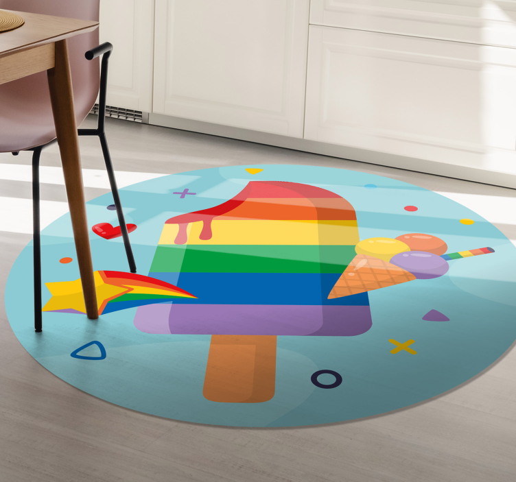 Colorful Ice Cream vinyl rug - TenStickers
