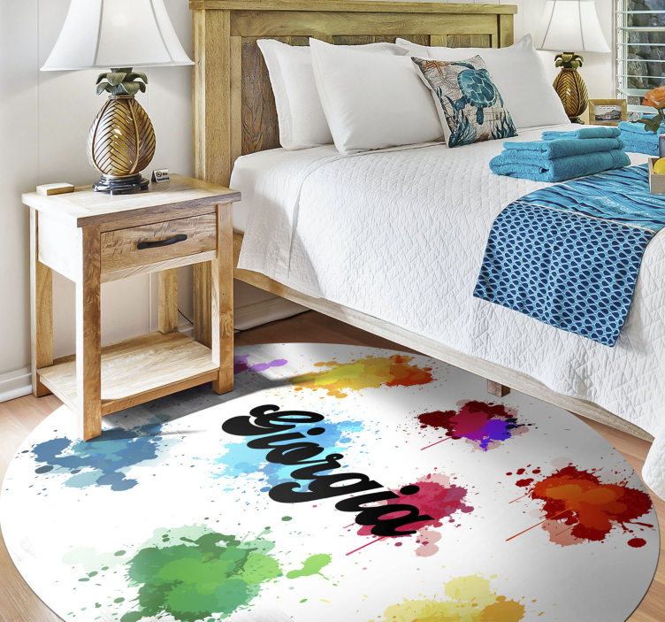 Circular design with splashes teenager vinyl rug - TenStickers