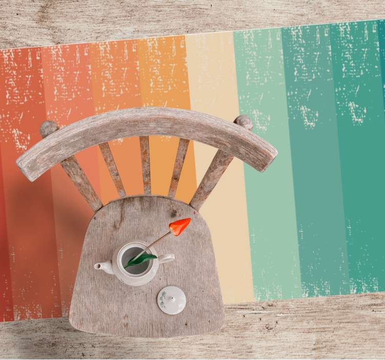 Colorful Striped Layers minimalist vinyl rug - TenStickers