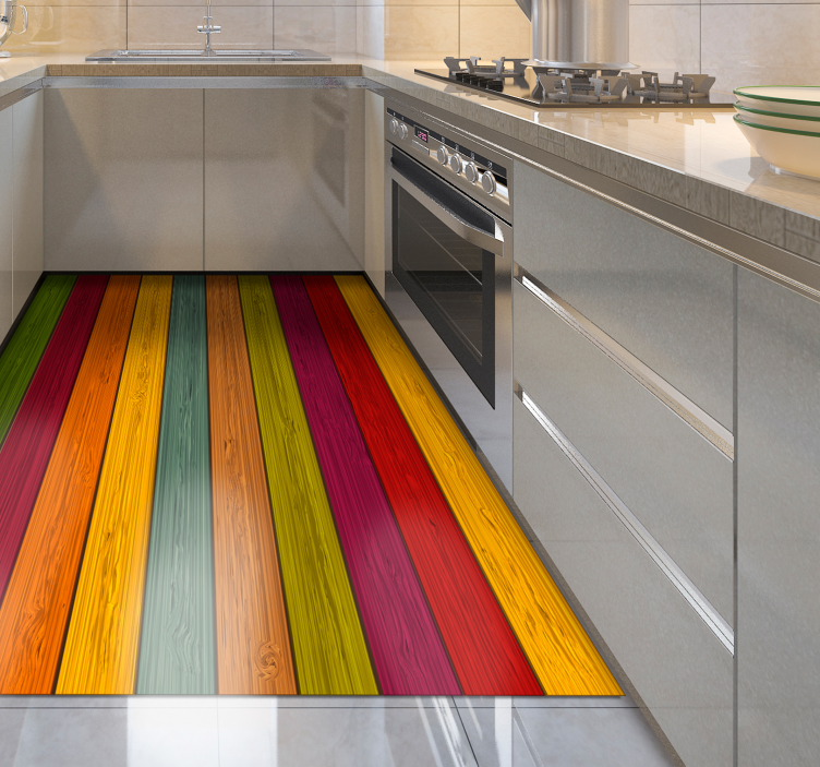 Colorful Striped Pathway stripes vinyl rug - TenStickers