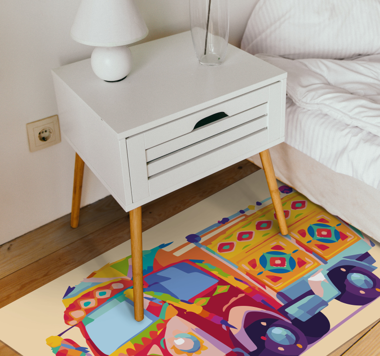 Colorful Truck Illustration vinyl rug - TenStickers