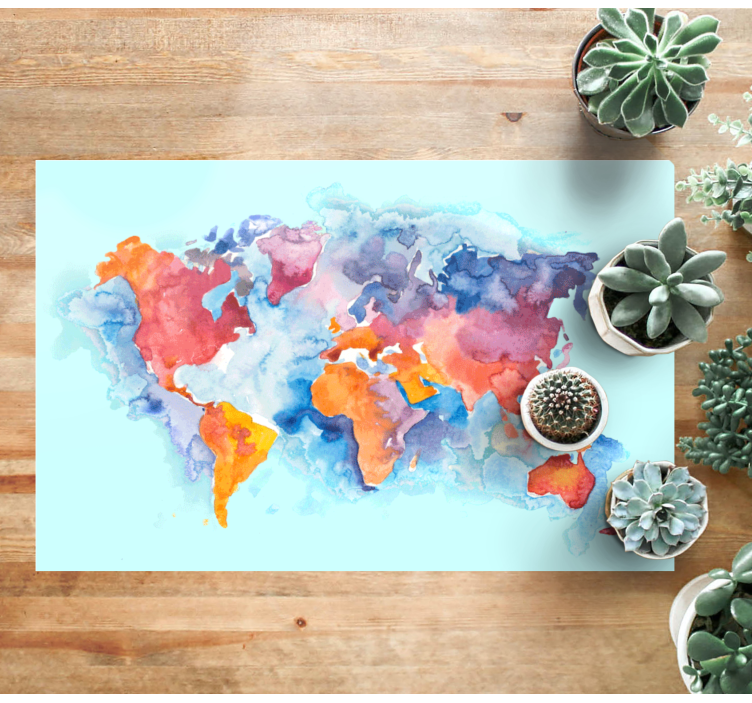 Colorful Worldwide Map world map vinyl rug - TenStickers