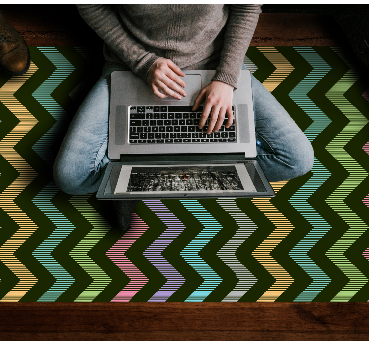 Colorful Zigzag Pattern stripes vinyl rug - TenStickers