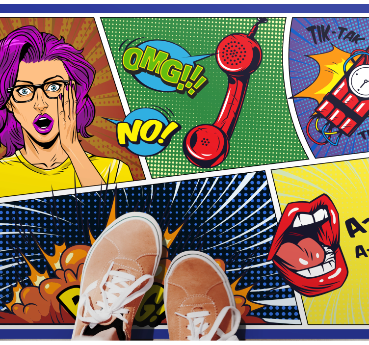Comic style reactions teenager vinyl rug - TenStickers