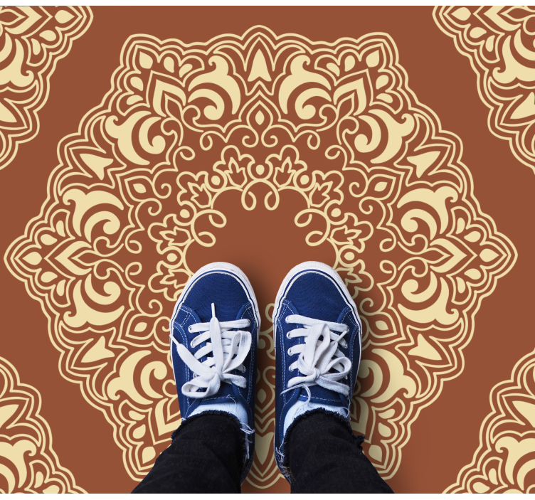 Complex Botanical Arrangement mandala vinyl rug - TenStickers