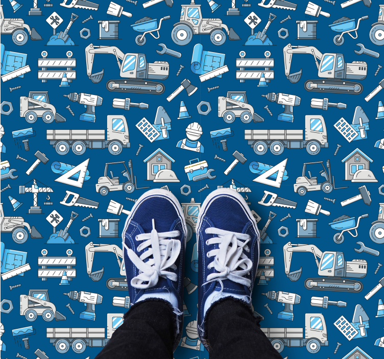 Construction Tools Print vinyl rug - TenStickers