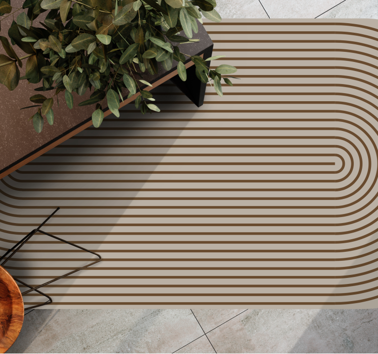 Contour Lines stripes vinyl rug - TenStickers