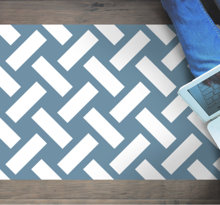 Contrasting Chevron geometric vinyl rug - TenStickers