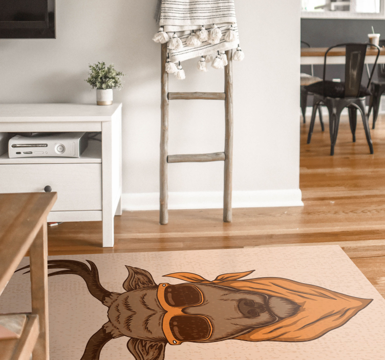 Cool Stag Illustration animal vinyl rug - TenStickers