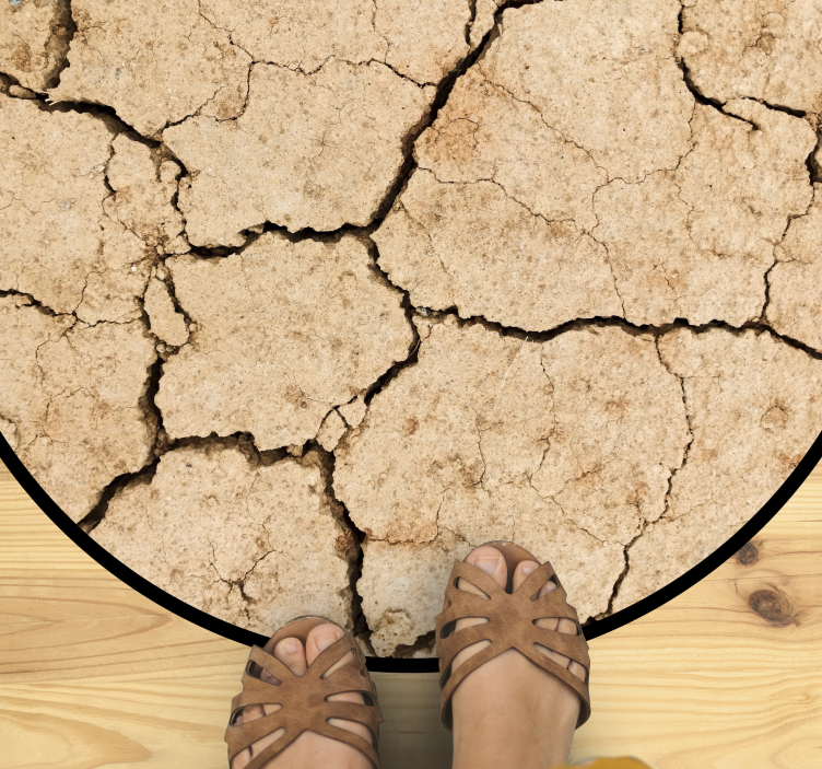 Cracked earth pattern vinyl rug - TenStickers