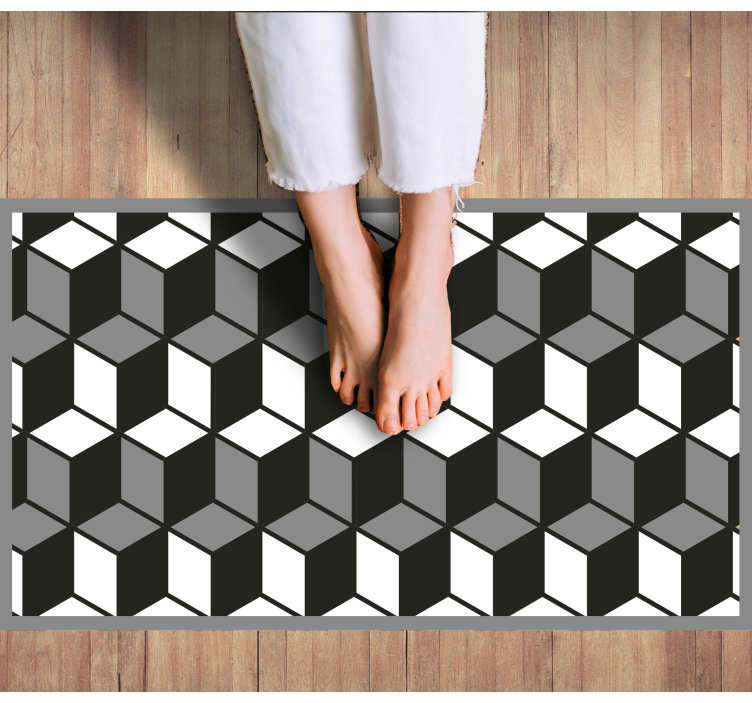 Cubic Pattern geometric vinyl rug - TenStickers
