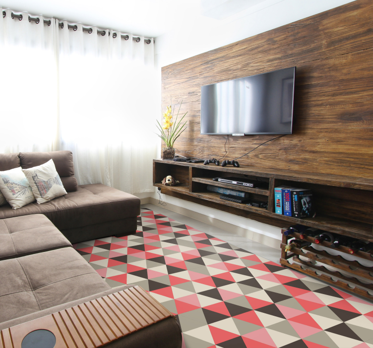 Cubist Triangular Array geometric vinyl rug - TenStickers