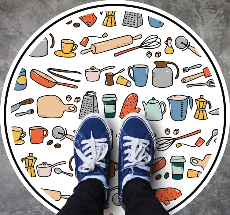 Culinary Tools Collection kitchen vinyl rug - TenStickers
