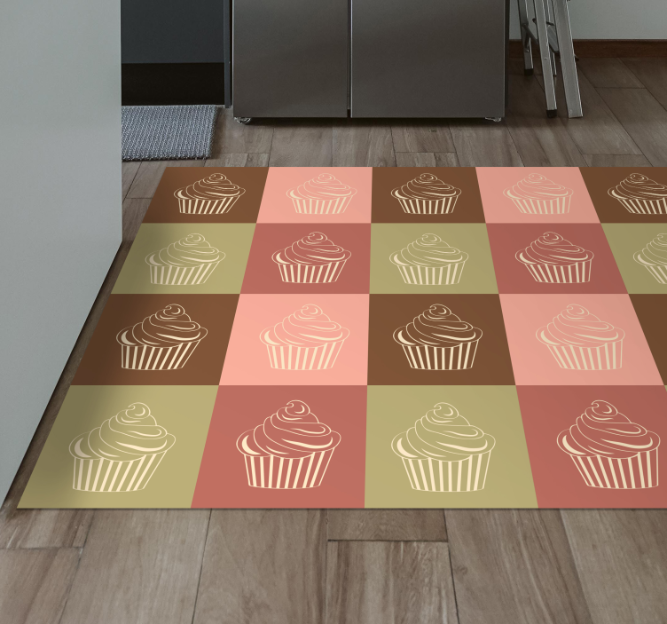 Cupcake Pattern Play vinyl rug - TenStickers
