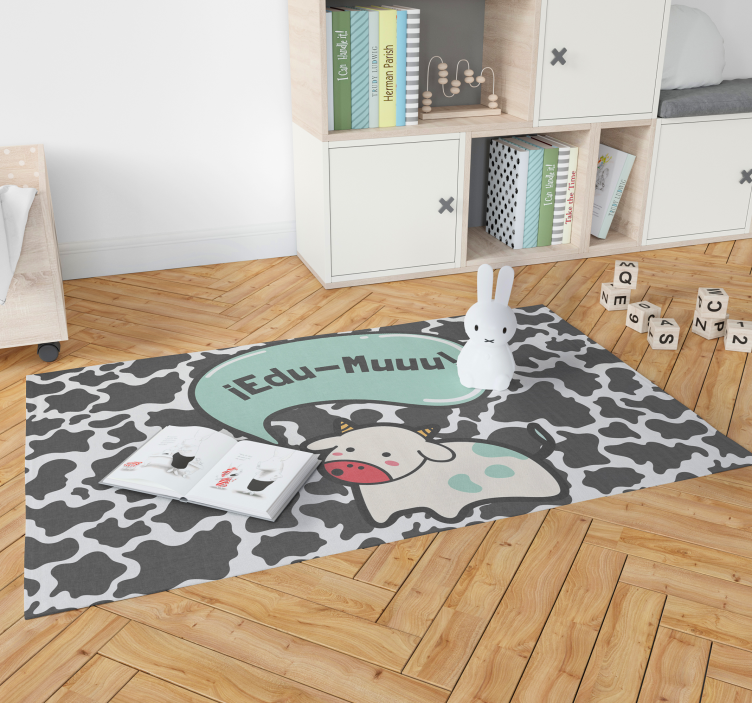 Customizable Cow Nursery playroom rug - TenStickers