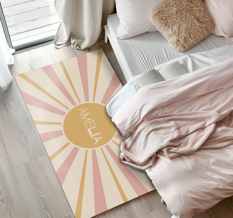 Customizable Sunburst Text custom floor mat - TenStickers